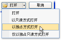 以獨(dú)占模式打開文件